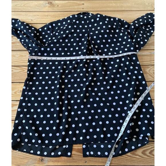 Susan Graver Dot Button Up Top Size XL Women’s Black - Picture 6 of 7